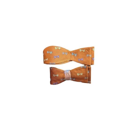 Countess Mara Bow Tie Theme Bow Tie Orange Silk Blend Adjustable New with Tags - Picture 2 of 8